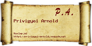 Privigyei Arnold névjegykártya